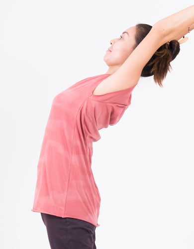 [PLAIN] TOPS T-SHIRT PINK & INDIGO