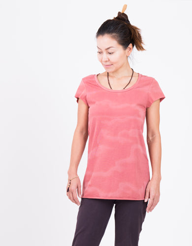 [PLAIN] TOPS T-SHIRT PINK & INDIGO